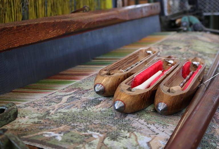 Detailaufnahme Jacquardweberei